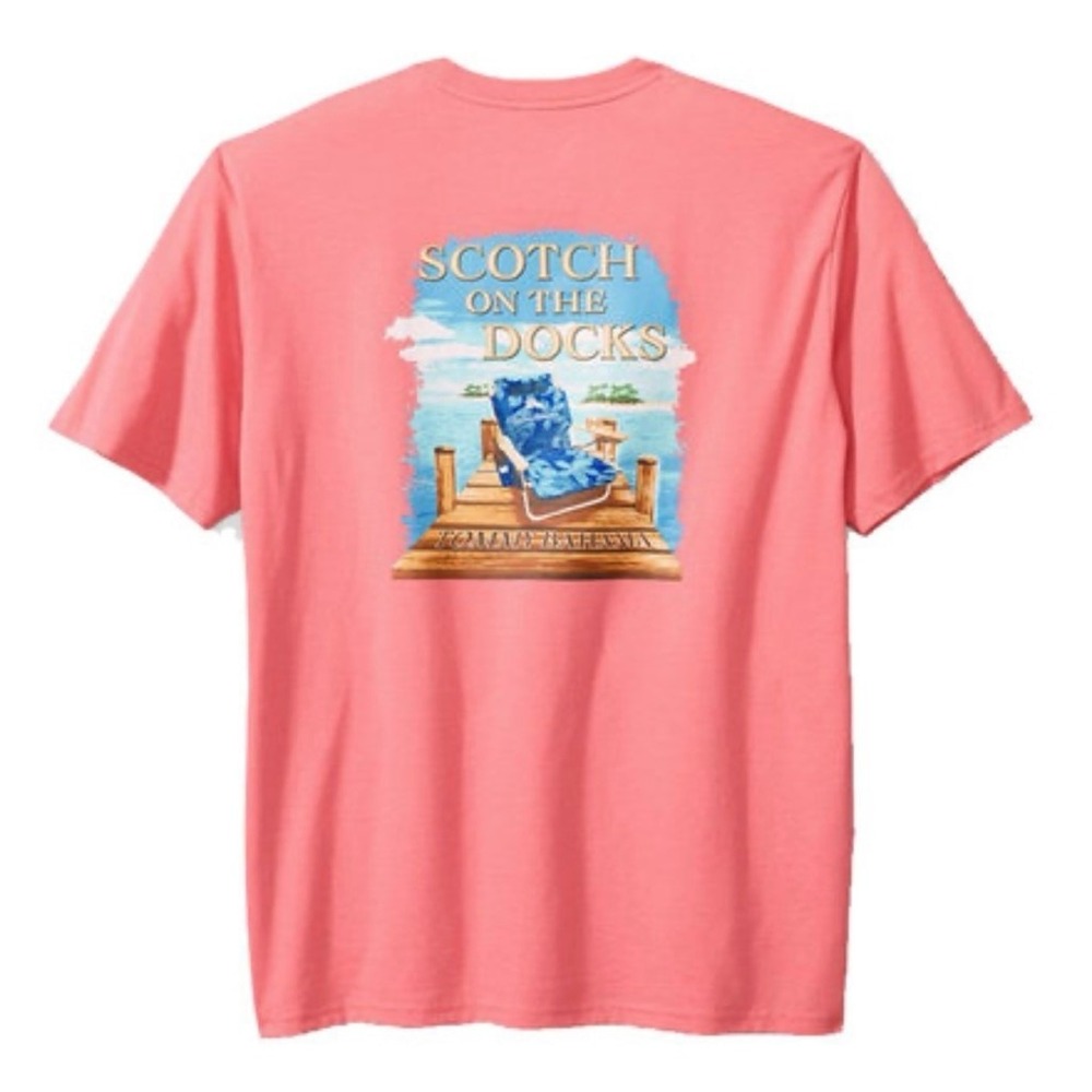 Tommy Bahama Scotch On The Docks Tee Shirt in Pink Confetti Size XS NEW